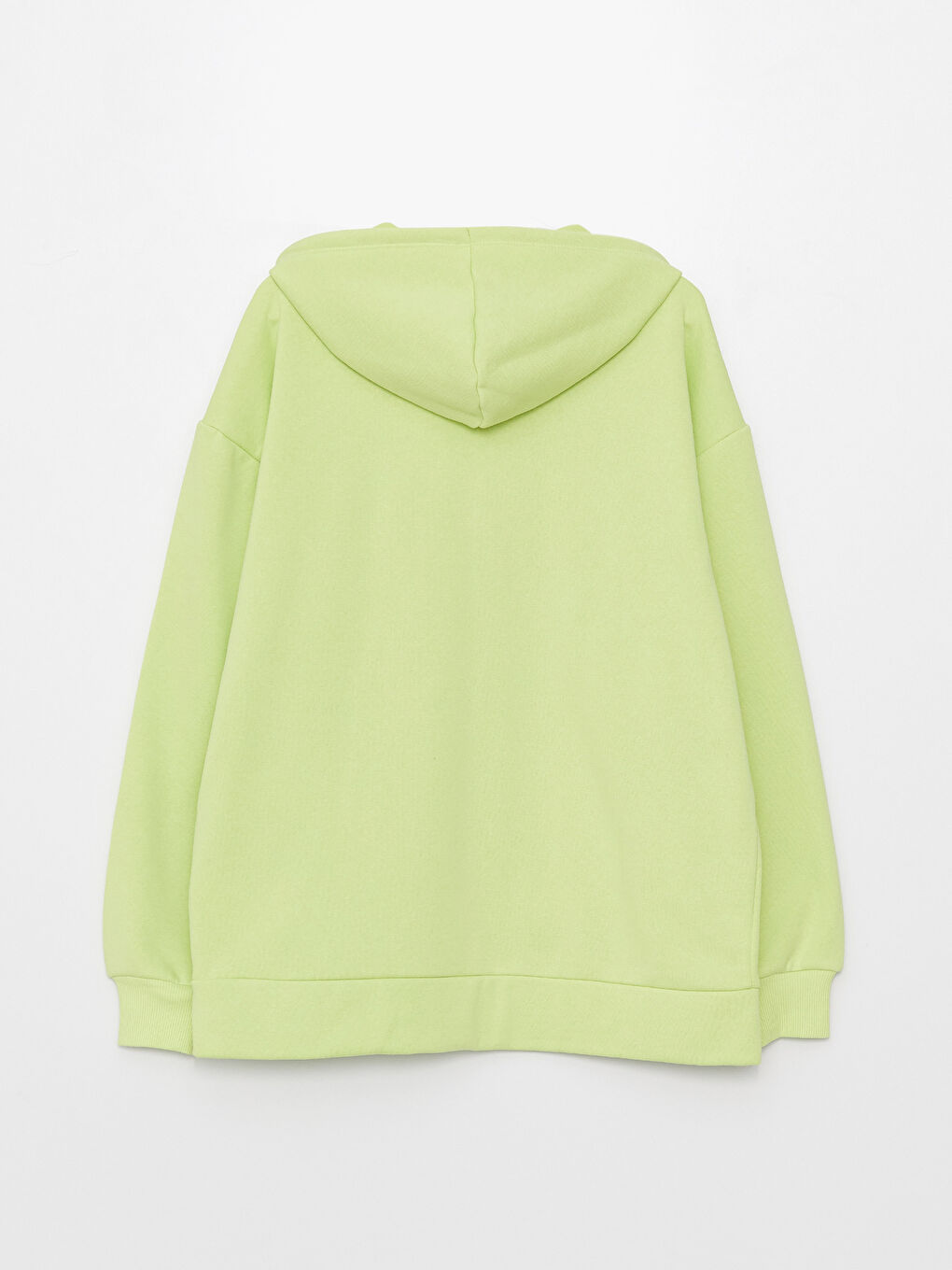 Yeşil Kapüşonlu Düz Uzun Kollu Kadın Hırka-6