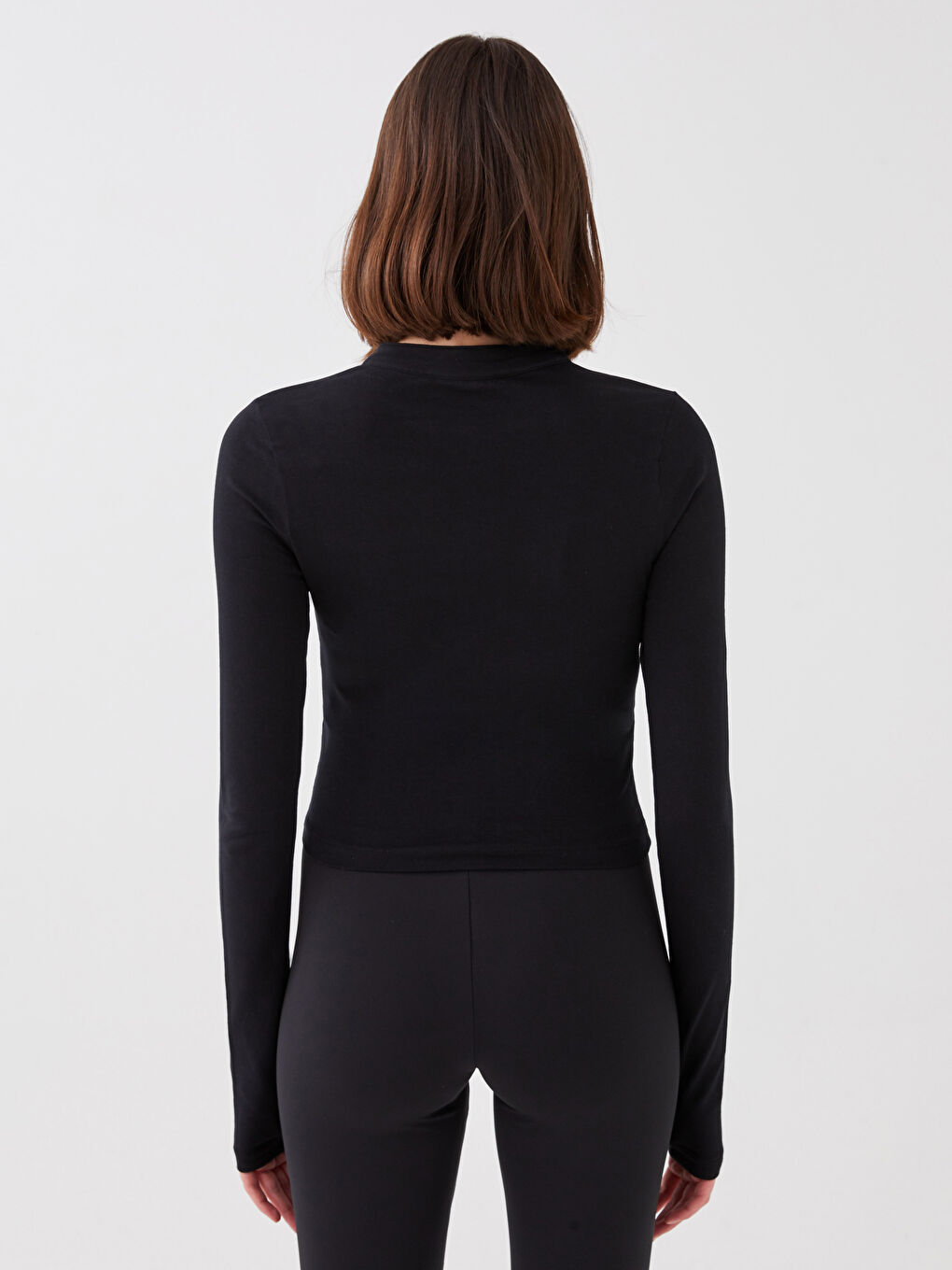 Siyah Dik Yaka Kadın Spor Hırka-4