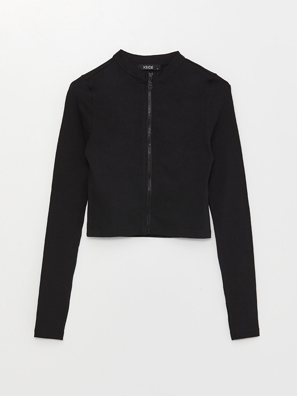 Siyah Dik Yaka Kadın Spor Hırka-5