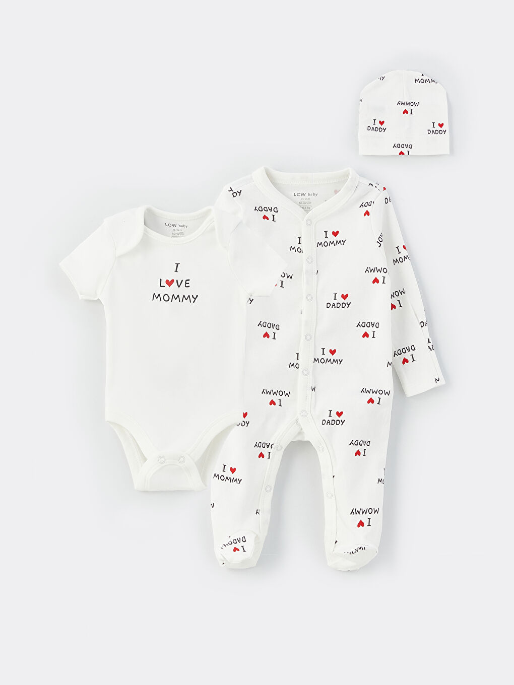 طقم بناتي ٣ قطع بياقة دائرية ومطبوع