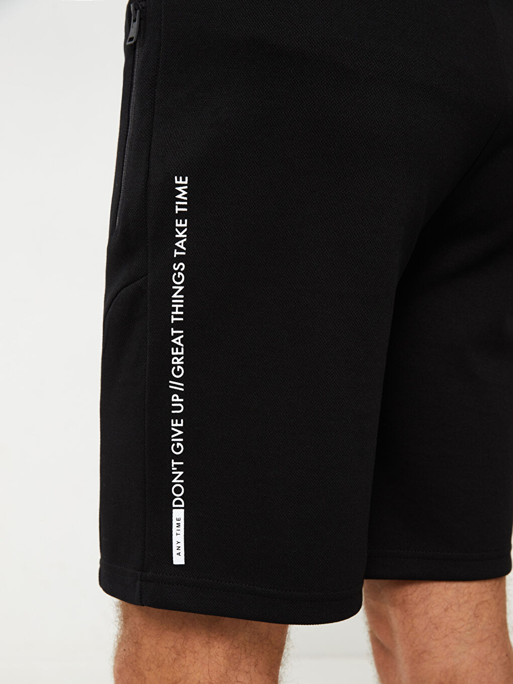 Siyah Slim Fit Erkek Bermuda Şort-2