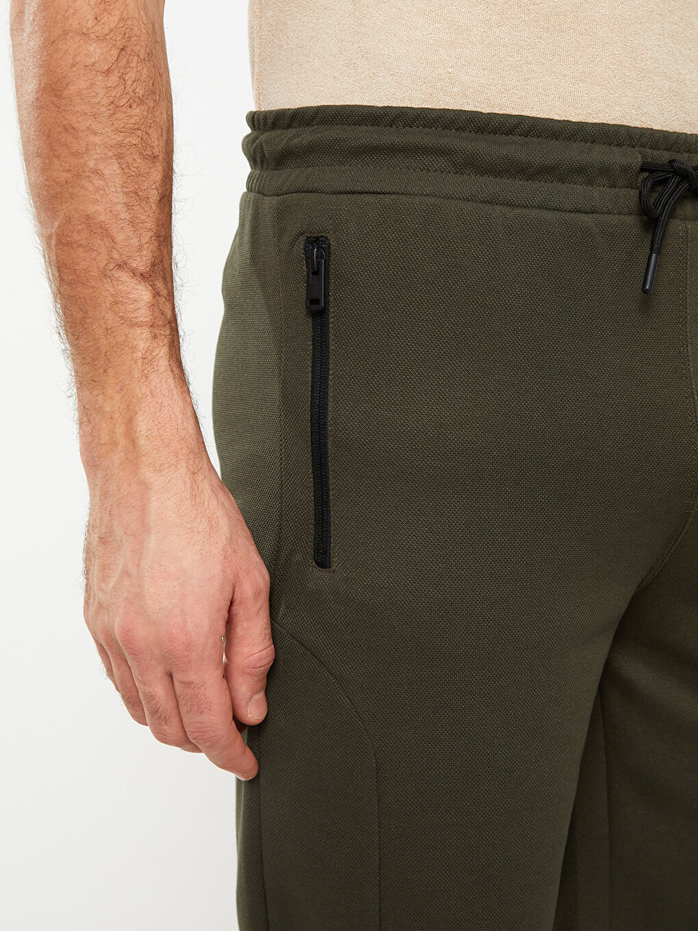 Haki Slim Fit Erkek Bermuda Şort-2