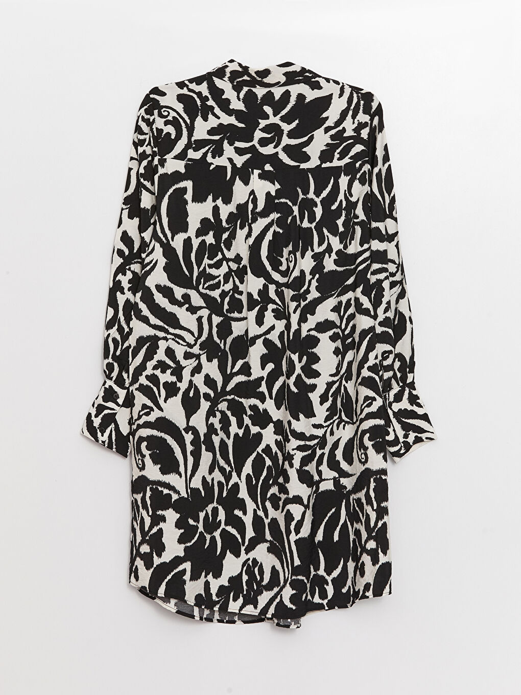 Ekru Desenli Kadın Gömlek Tunik-6