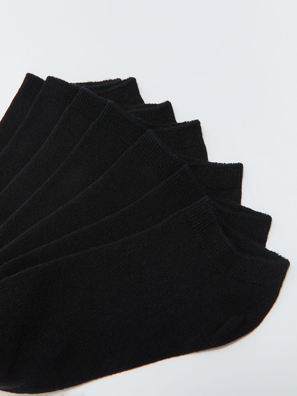 Siyah Kadın Düz Patik Çorap 7'li-2