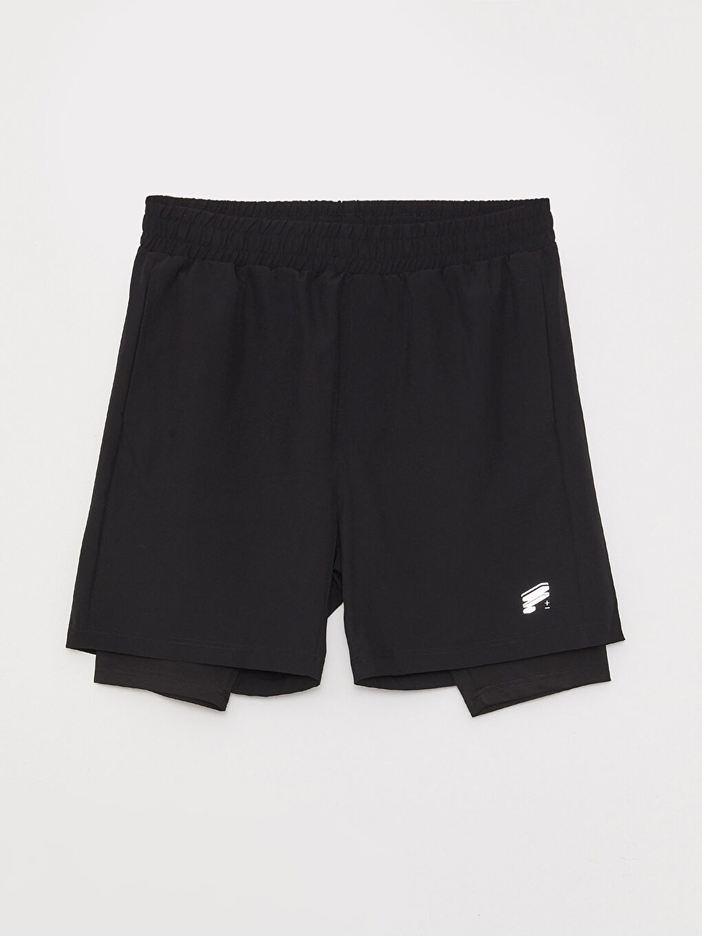 Siyah Standart Kalıp Erkek Spor Taytlı Şort-5