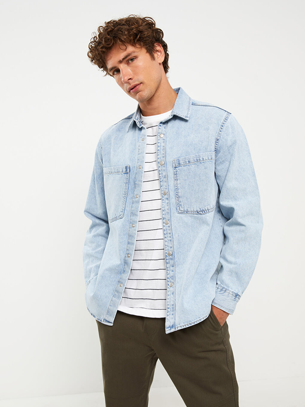 Standard Pattern Men's Jean Shirt Jacket