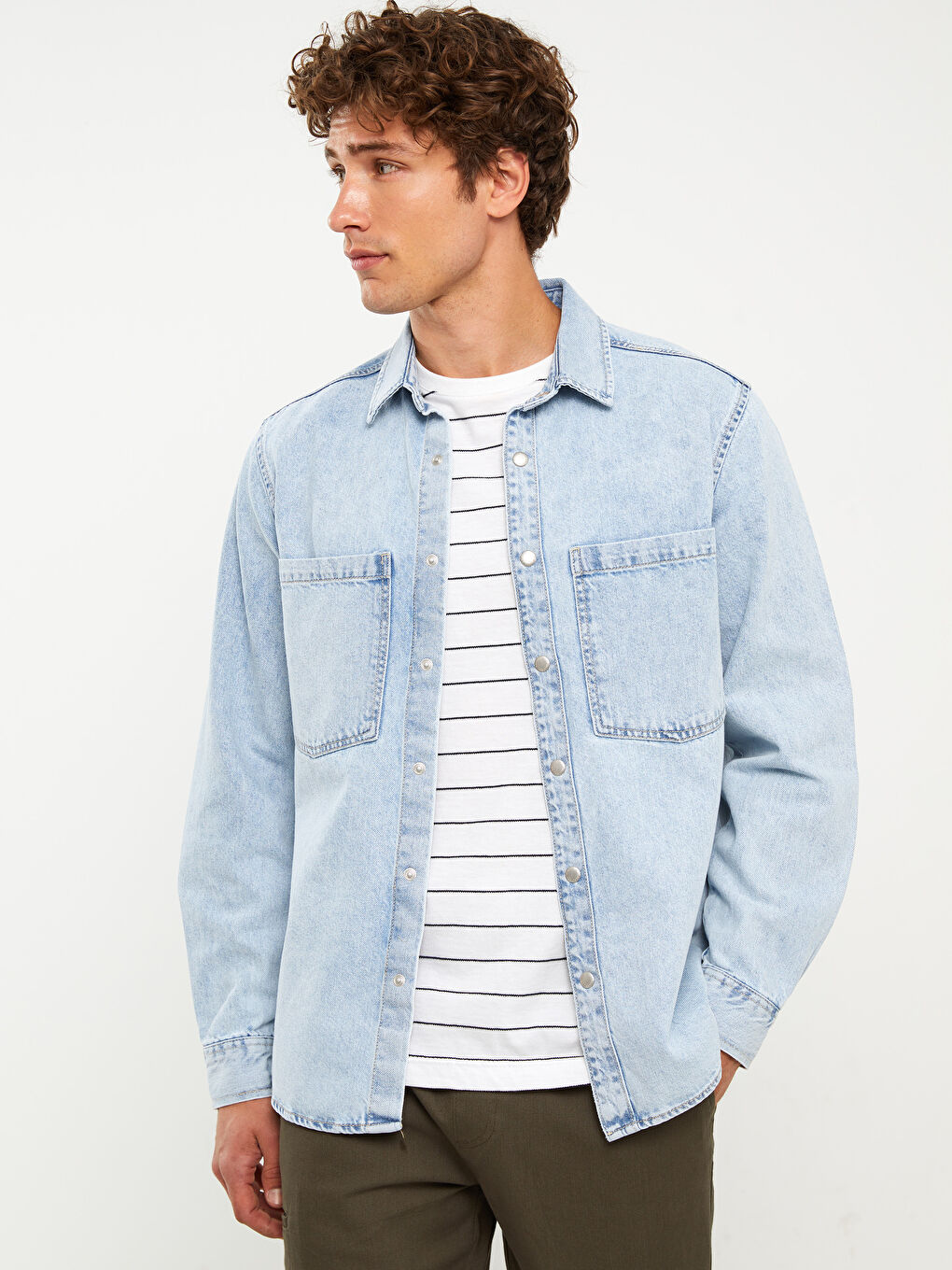 Standard Pattern Men's Jean Shirt Jacket-1