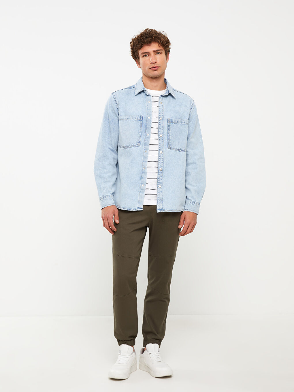 Standard Pattern Men's Jean Shirt Jacket-2