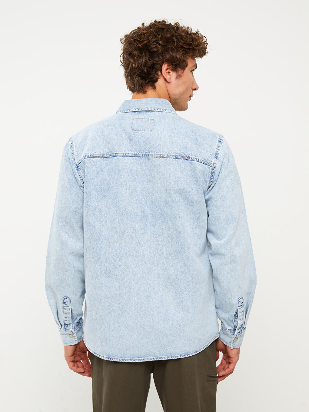 Standard Pattern Men's Jean Shirt Jacket-4