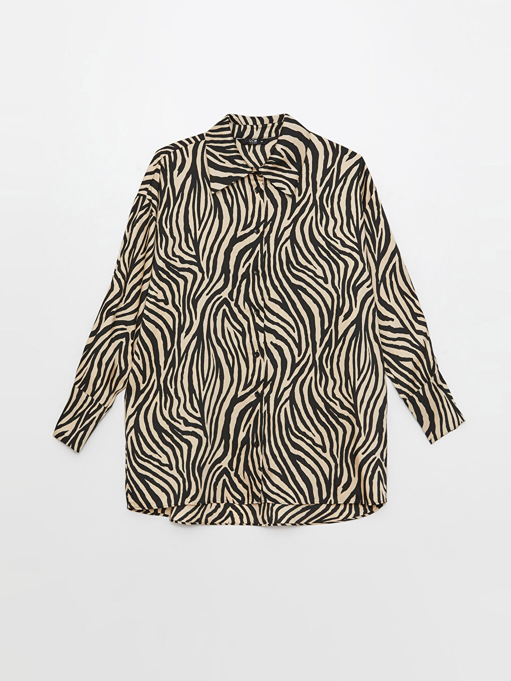 Cămașă Supradimensionată din Satin pentru Femei cu Model-5