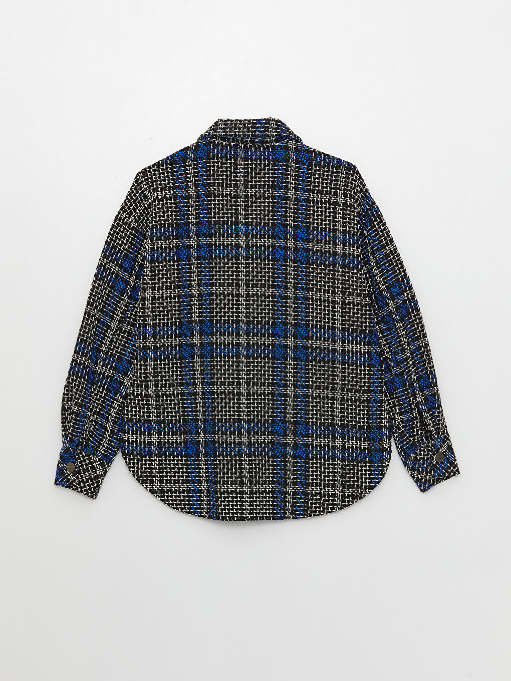 Plaid Long Sleeve Women's Shirt Jacket -S3CV78Z8-LN6