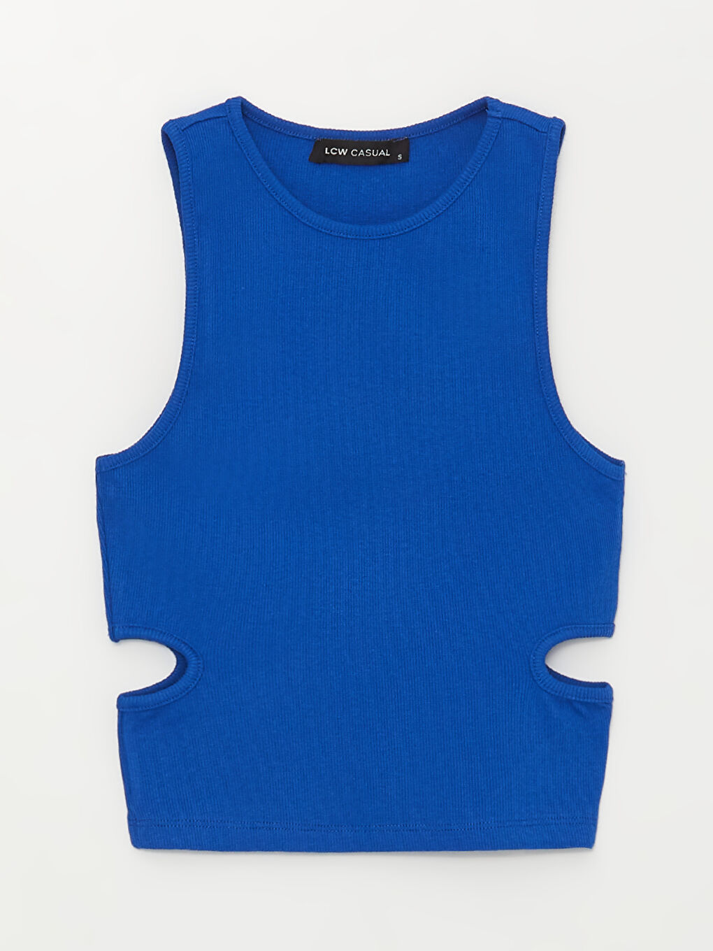 Crew Neck Window Detailed Women's Crop Top-5