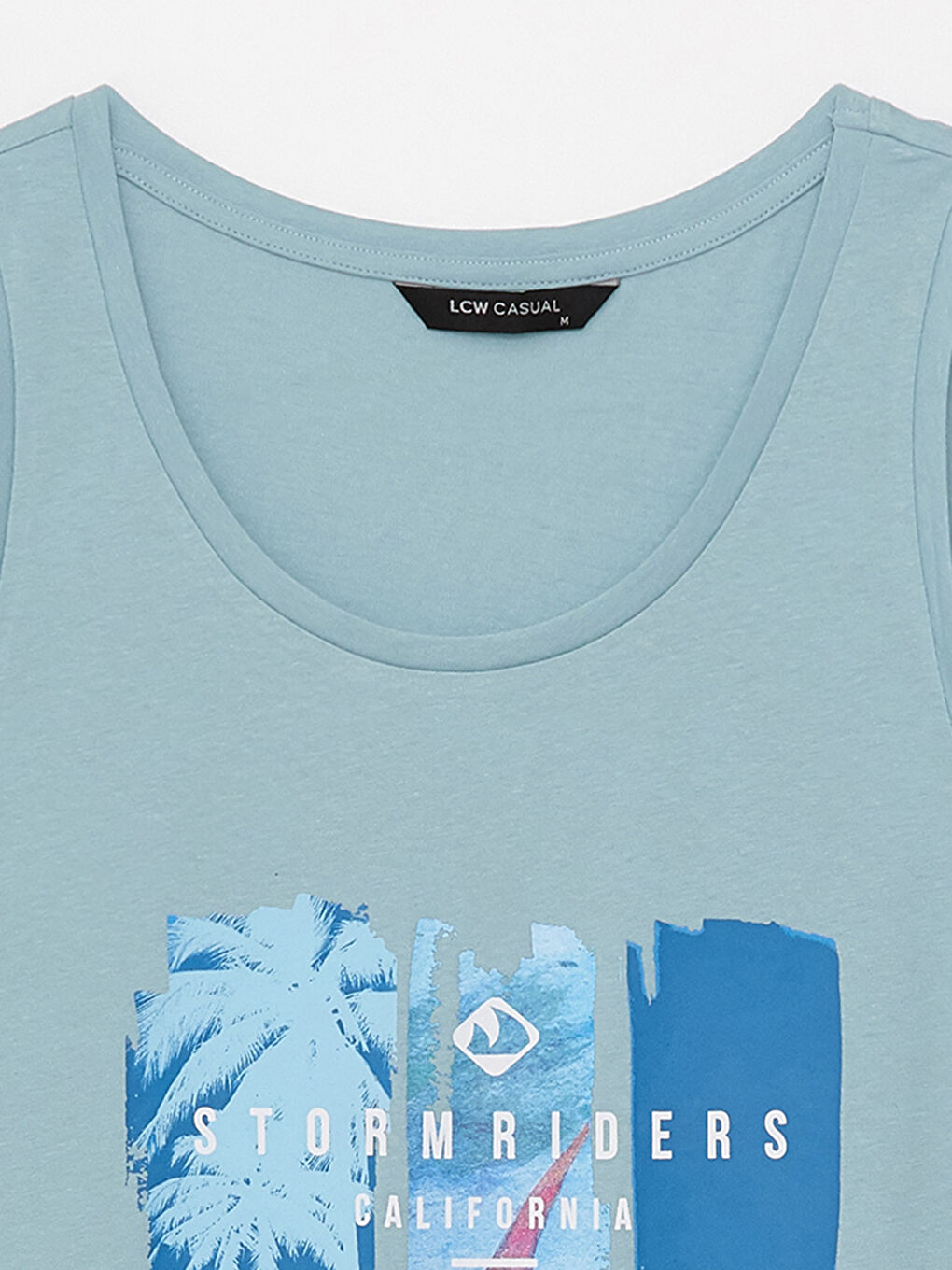 T-shirt sans manches en jersey imprimé à col rond pour hommes-7