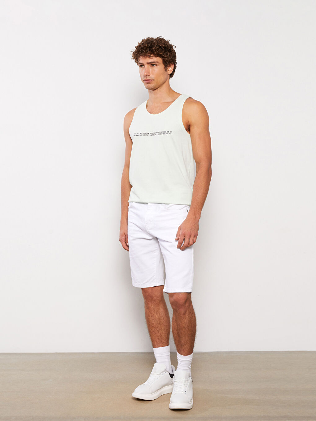 Crew Neck Printed Jersey Men's Sleeveless T-Shirt-1