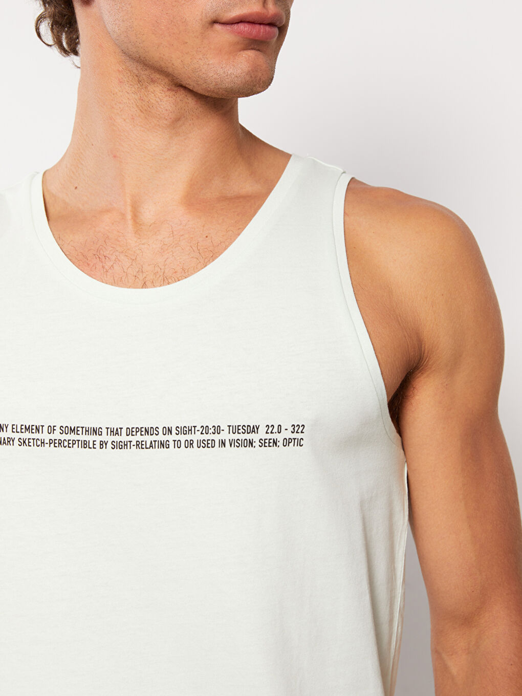 Crew Neck Printed Jersey Men's Sleeveless T-Shirt-3