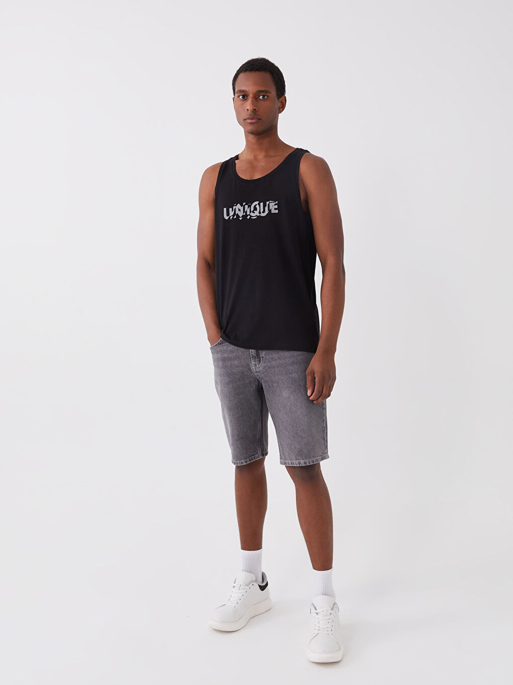 Crew Neck Printed Jersey Men's Sleeveless T-Shirt-2