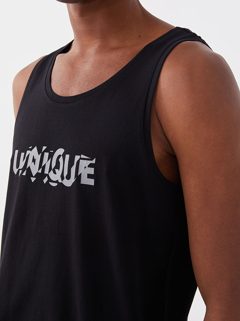 Crew Neck Printed Jersey Men's Sleeveless T-Shirt-3