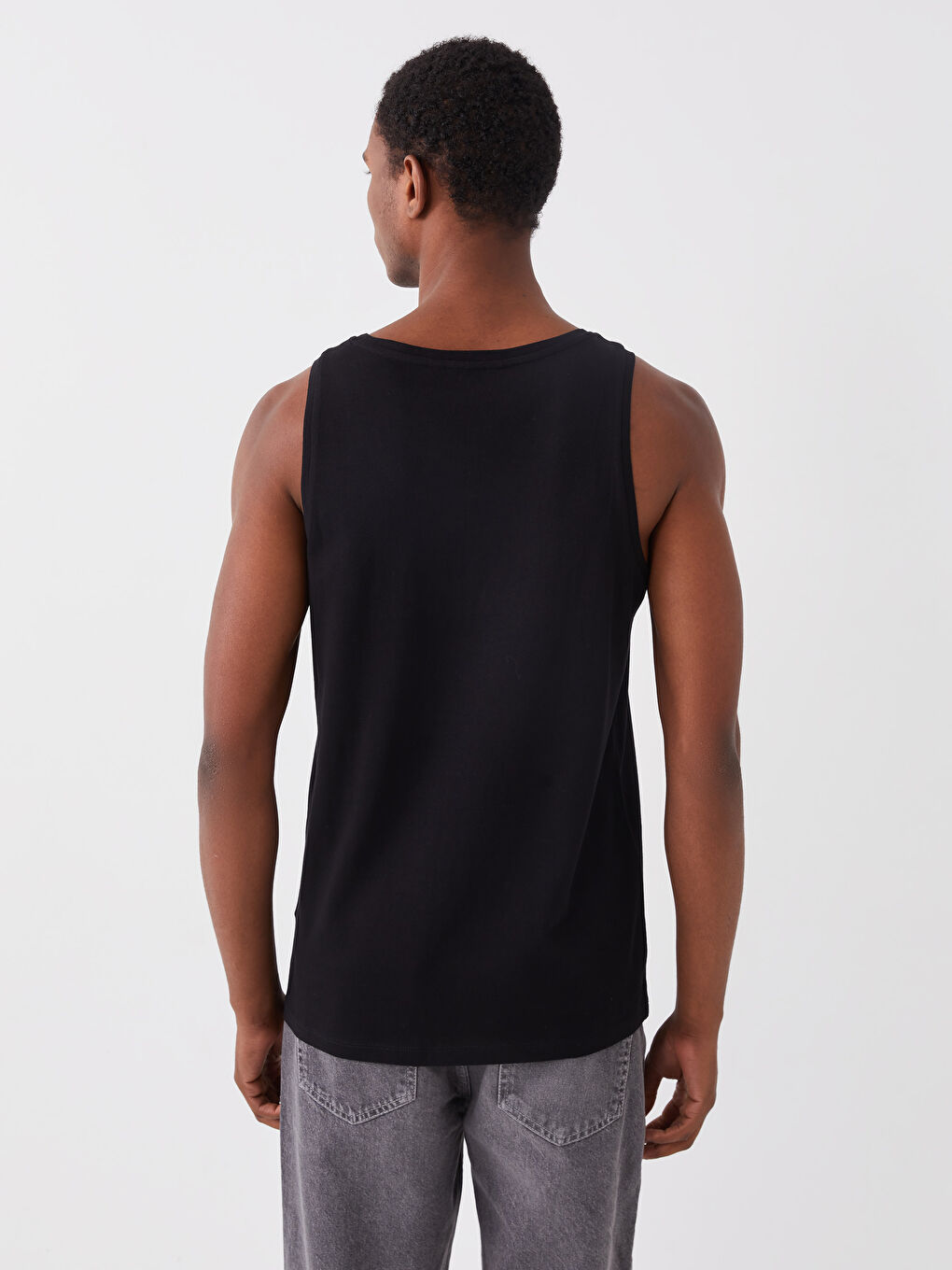 Crew Neck Printed Jersey Men's Sleeveless T-Shirt-4