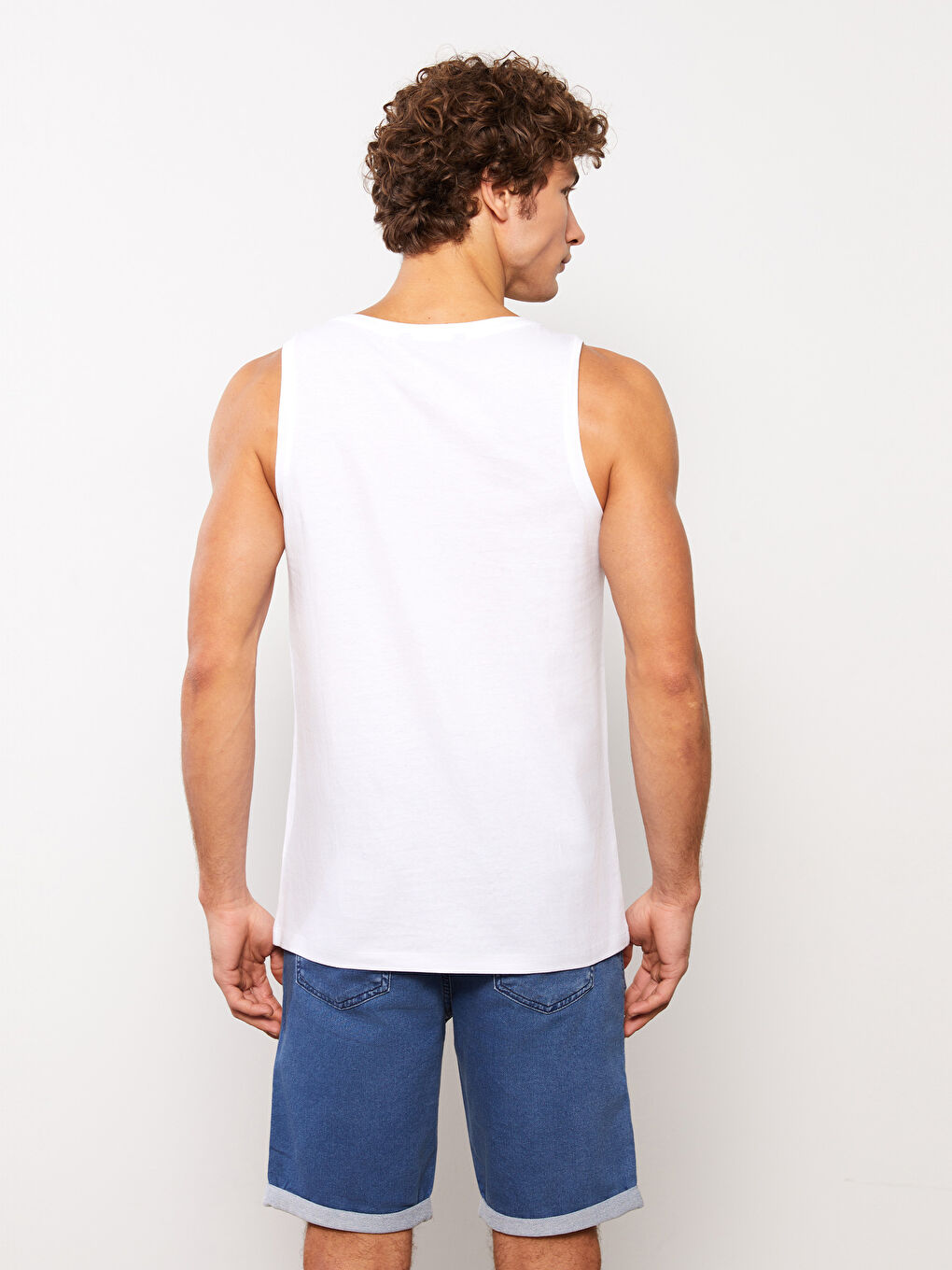 Crew Neck Printed Jersey Men's Sleeveless T-Shirt-5
