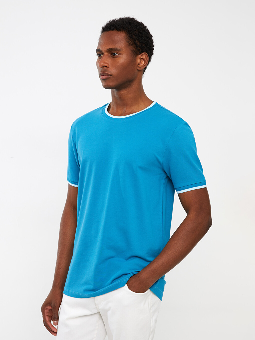 Crew Neck Short Sleeve Pique Men's T-shirt