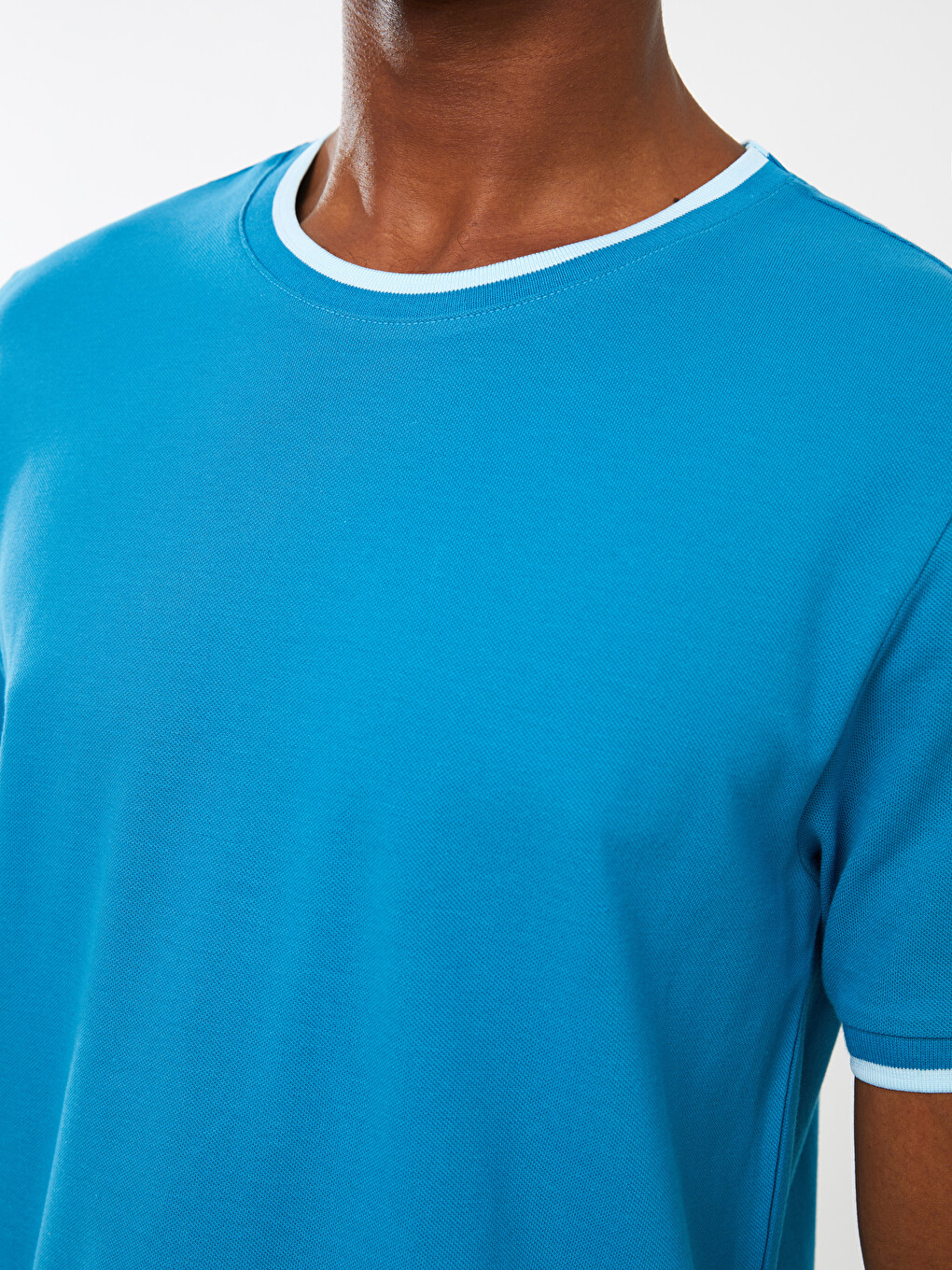 Crew Neck Short Sleeve Pique Men's T-shirt-2