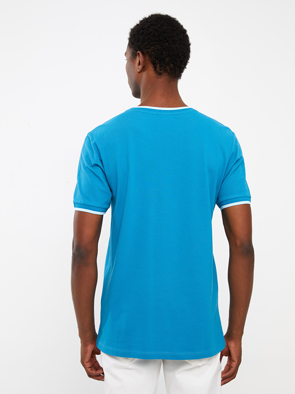 Crew Neck Short Sleeve Pique Men's T-shirt-3
