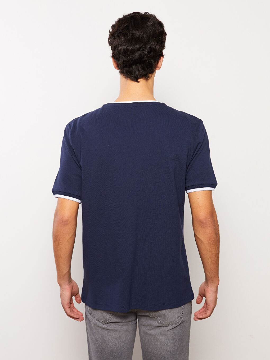 T-shirt pour Hommes à Manches Courtes en Piqué avec Col Rond-5