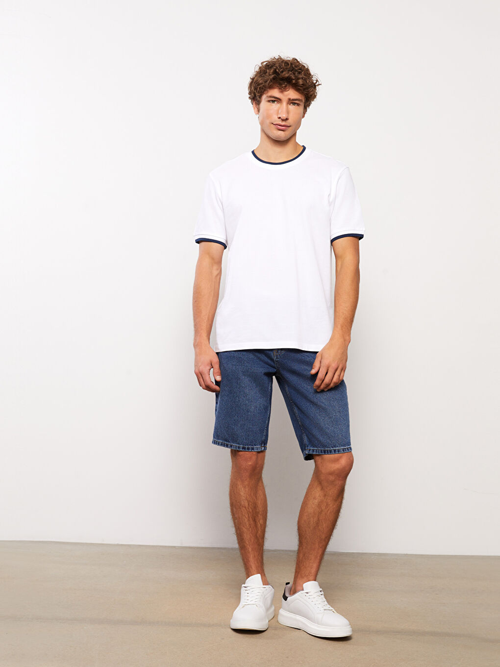 Crew Neck Short Sleeve Pique Men's T-Shirt-2