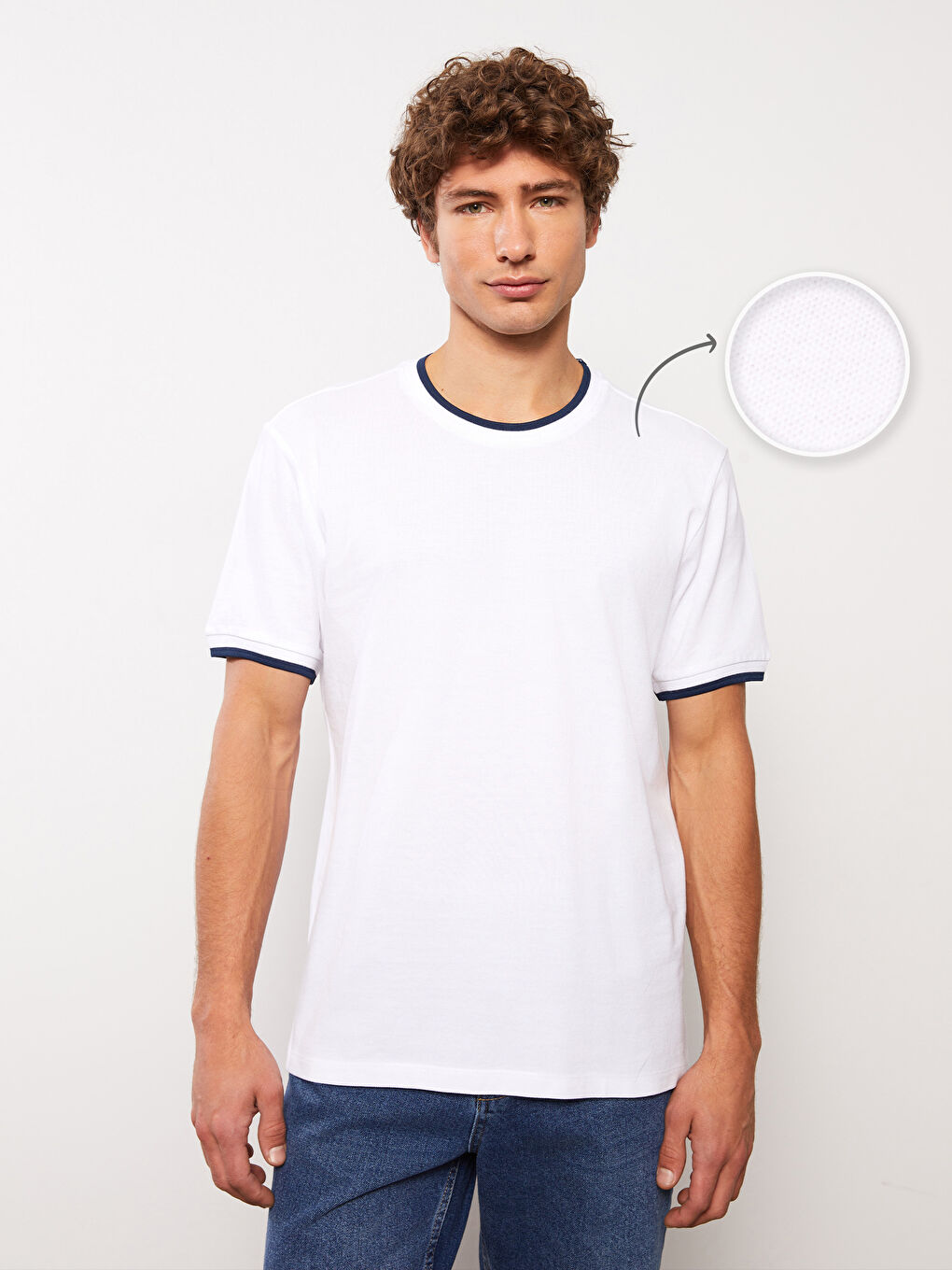 Crew Neck Short Sleeve Pique Men's T-Shirt