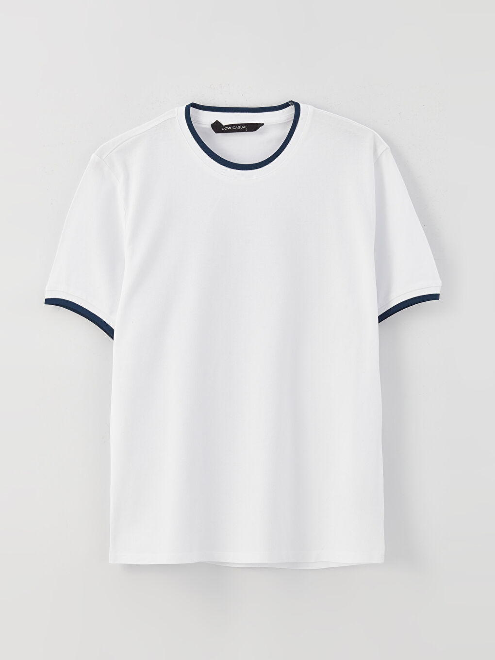 Crew Neck Short Sleeve Pique Men's T-Shirt-5