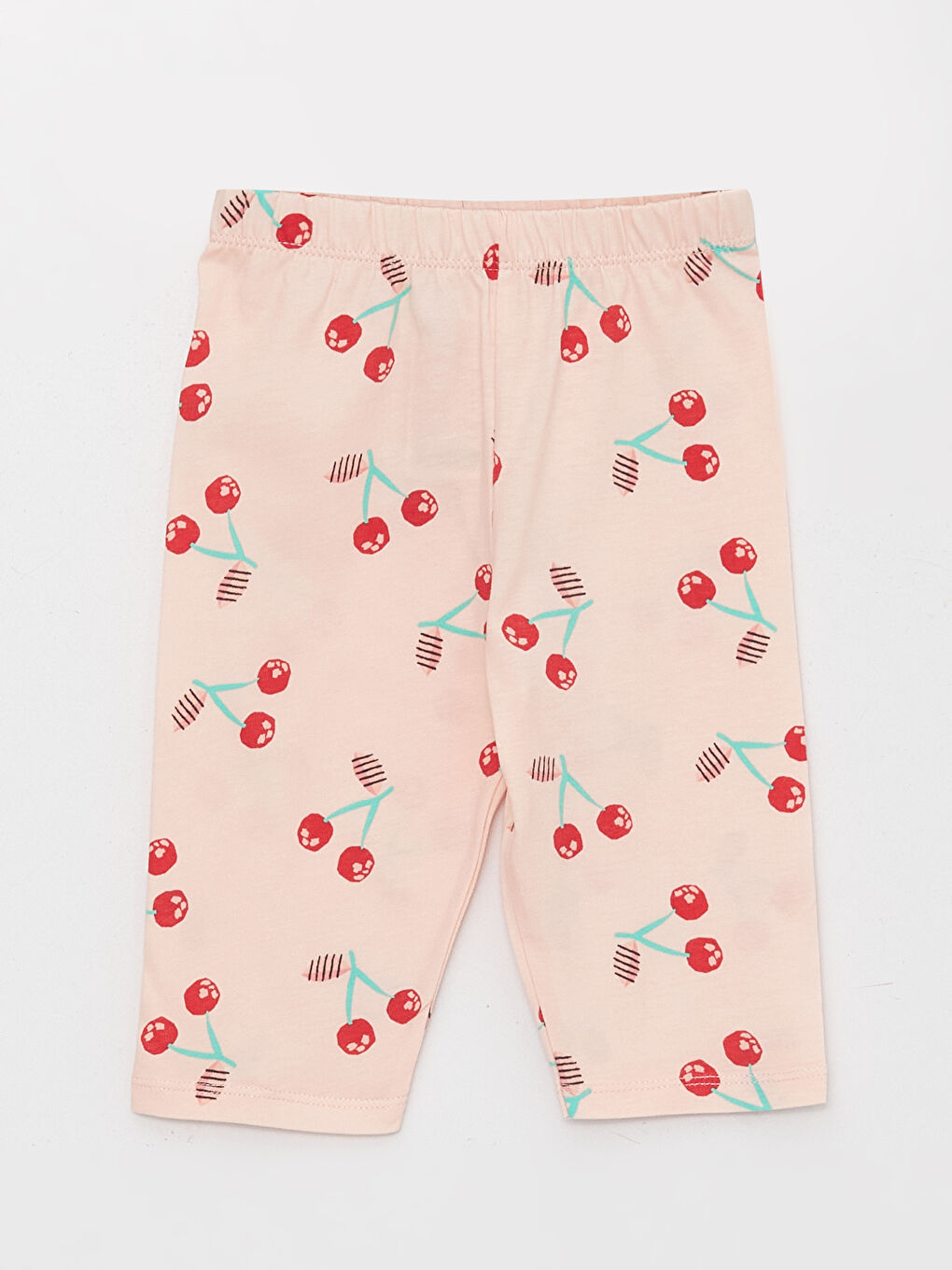 Crew Neck Short Sleeve Patterned Baby Girl Pajamas Set-2