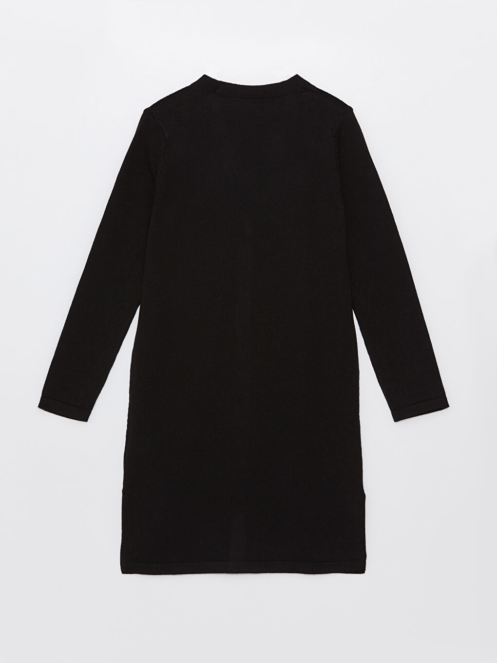 Siyah V Yaka Ajurlu Uzun Kollu Kadın Triko Hırka-6