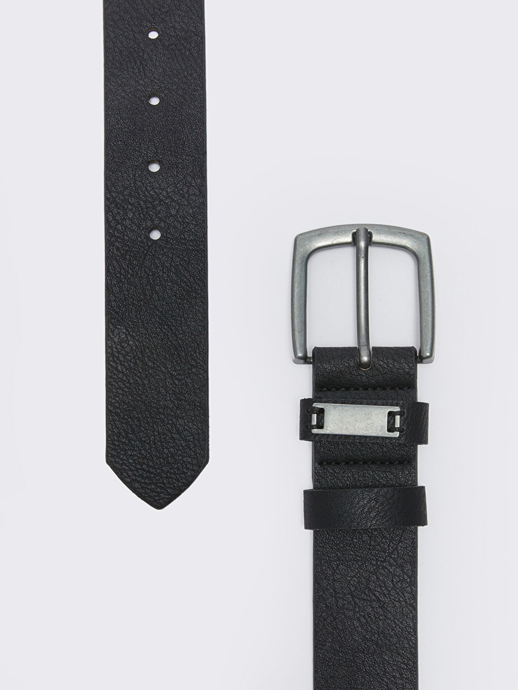 Siyah Deri Görünümlü Erkek Kemer-2