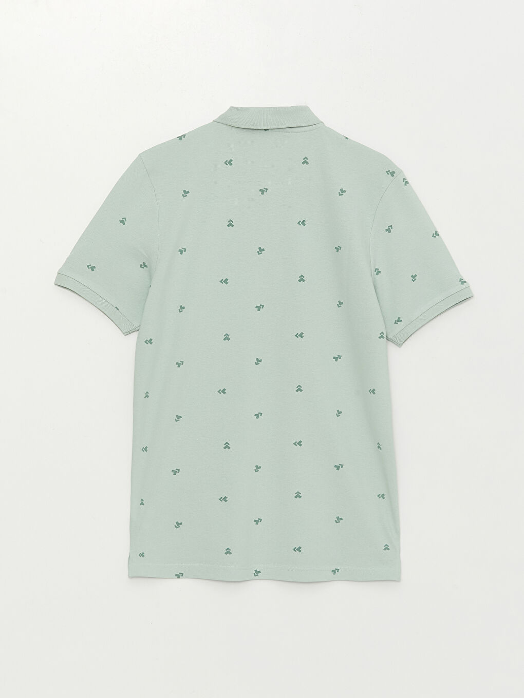 Polo Neck Short Sleeve Patterned Pique Men's T-Shirt-6