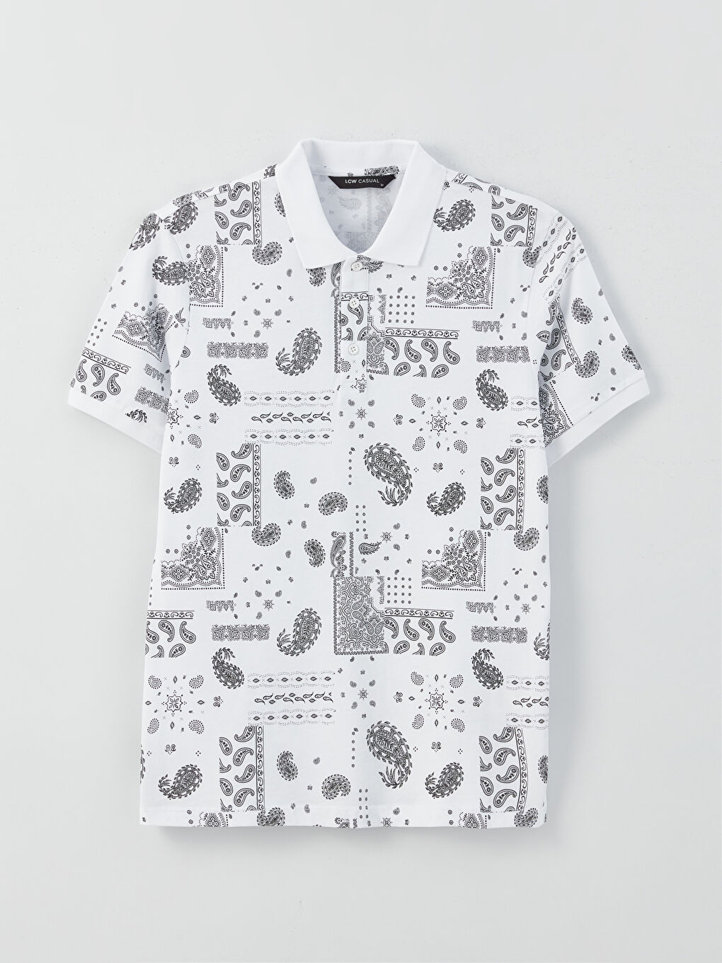 Polo Neck Short Sleeve Patterned Jersey Men's T-Shirt-6