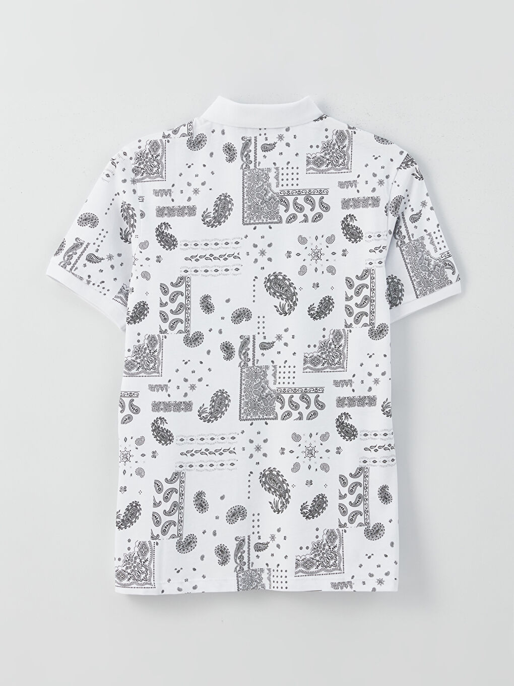 Polo Neck Short Sleeve Patterned Jersey Men's T-Shirt-7