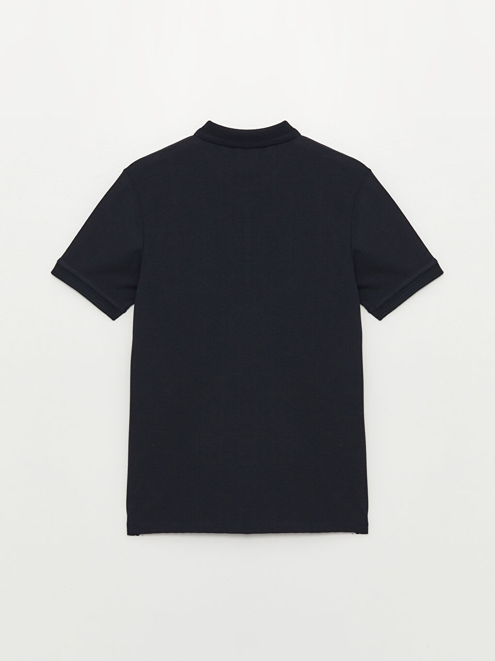 Lacivert Polo Yaka Kısa Kollu Pike Erkek Tişört-6