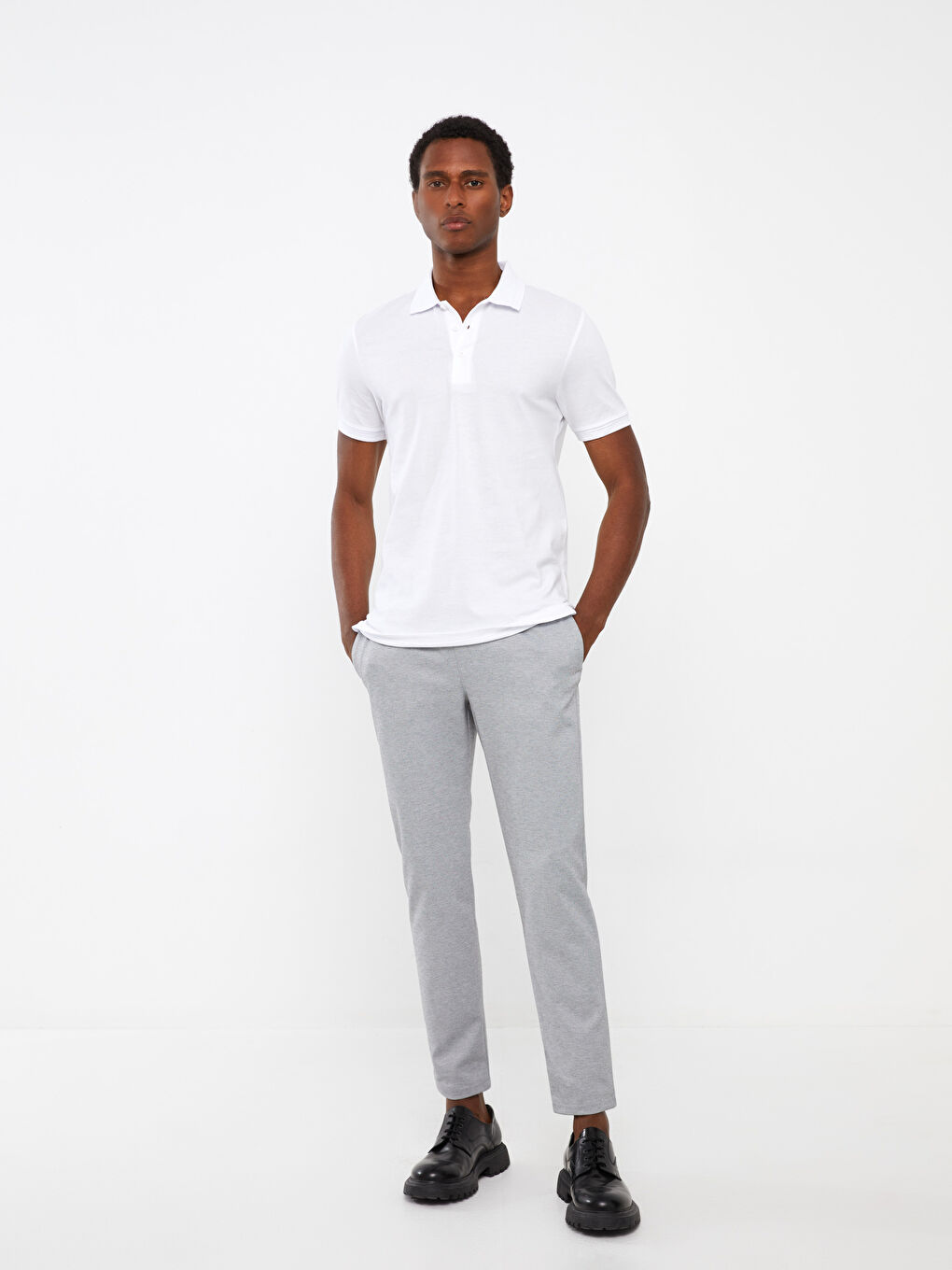 Polo Neck Short Sleeve Pique Men's T-Shirt-1