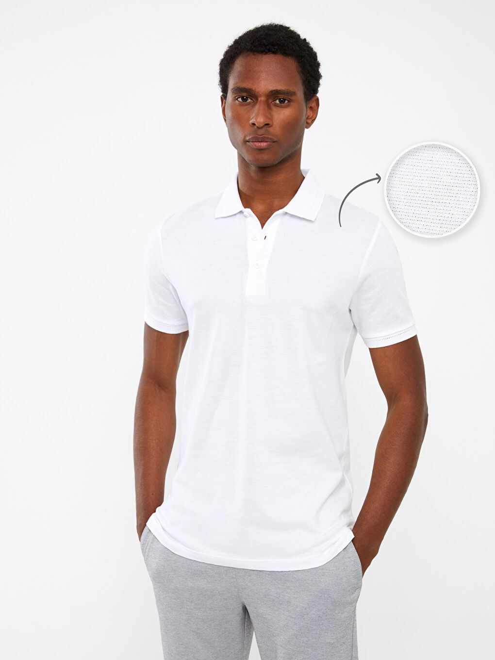 Polo Neck Short Sleeve Pique Men's T-Shirt