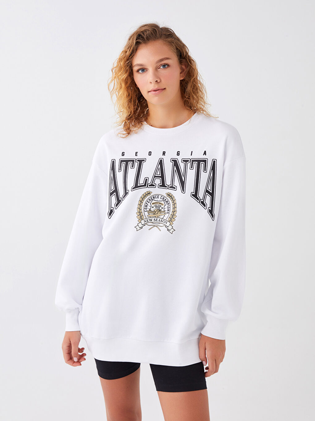 მრგვალი საყელო ნაბეჭდი გრძელმკლავიანი ოვერსაიზ ქალებისთვის თბილი ზედა-1