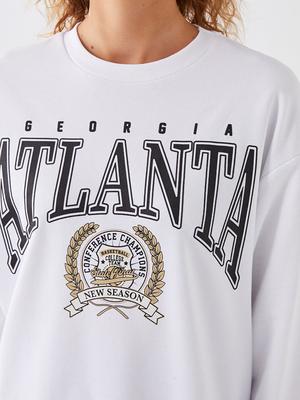 მრგვალი საყელო ნაბეჭდი გრძელმკლავიანი ოვერსაიზ ქალებისთვის თბილი ზედა-3