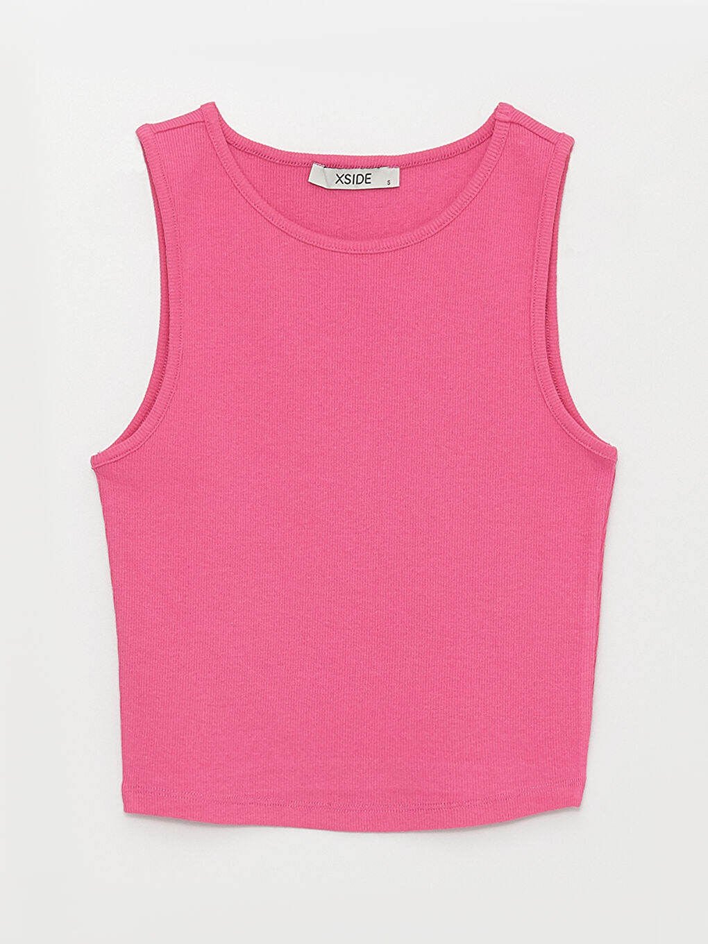 Women's Crew Neck Plain Crop Top-5