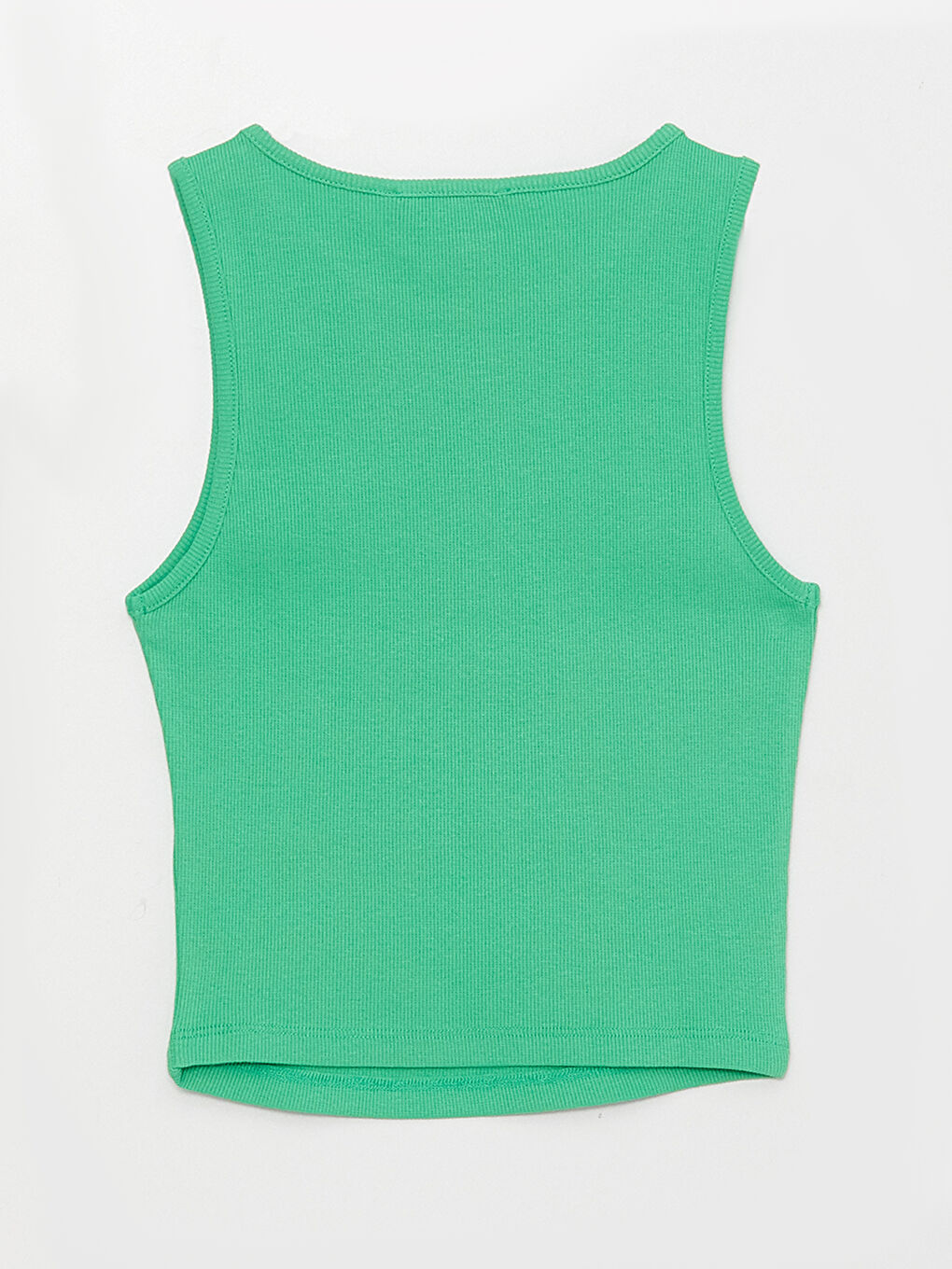 Yeşil Kadın Bisiklet Yaka Düz Crop-6