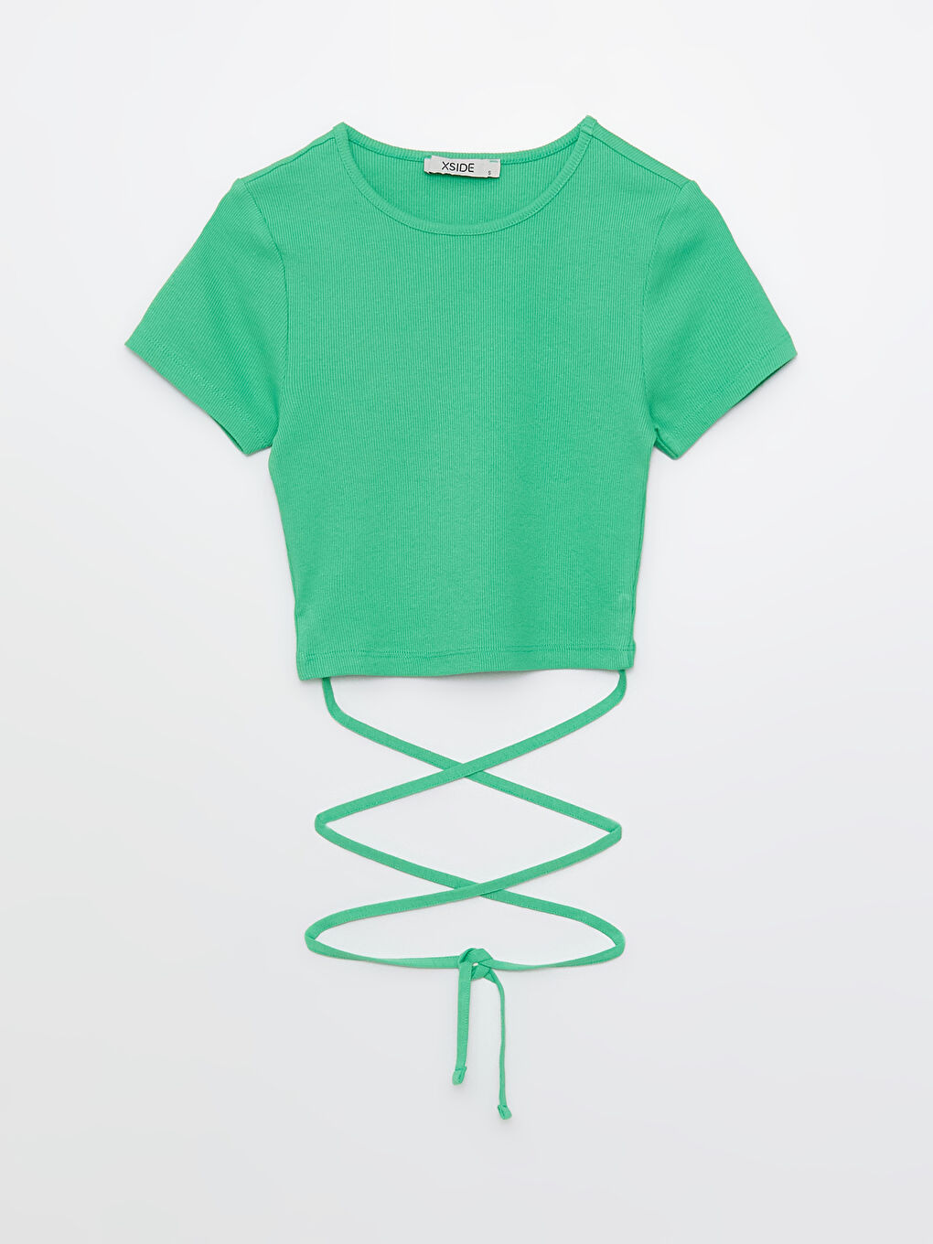 Crew Neck Plain Short Sleeve Women's Crop-5