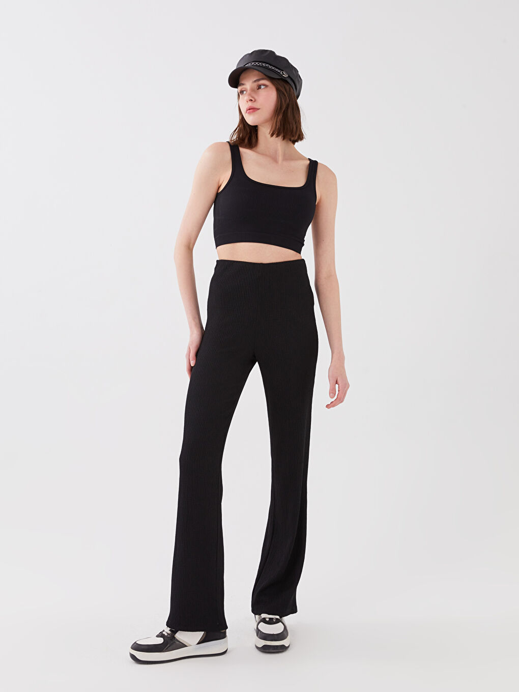 Women's Extra Slim Fit Plain Trousers-1