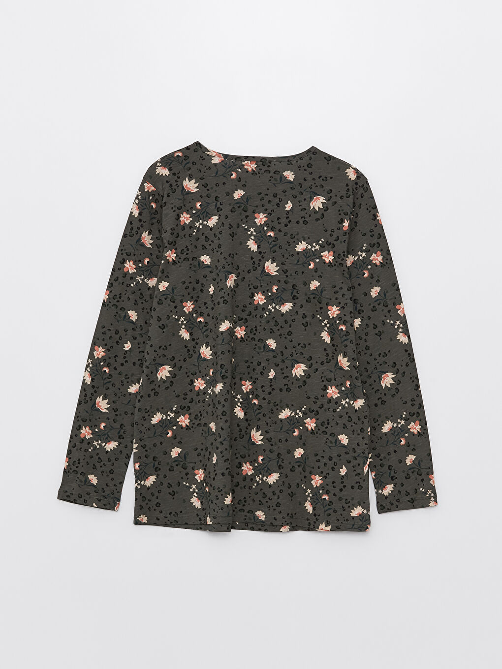 Crew Neck Patterned Long Sleeve Women's T-Shirt-6