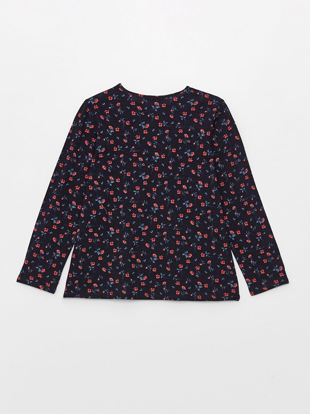 Crew Neck Patterned Long Sleeve Women's T-Shirt-6