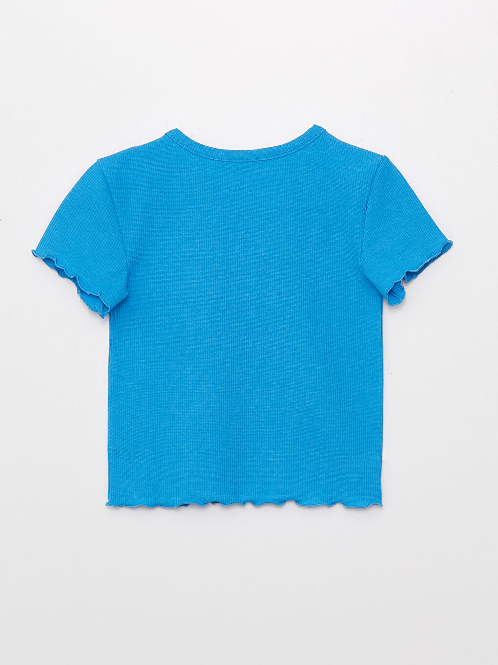 Mavi Bisiklet Yaka Baskılı Kadın Crop-6