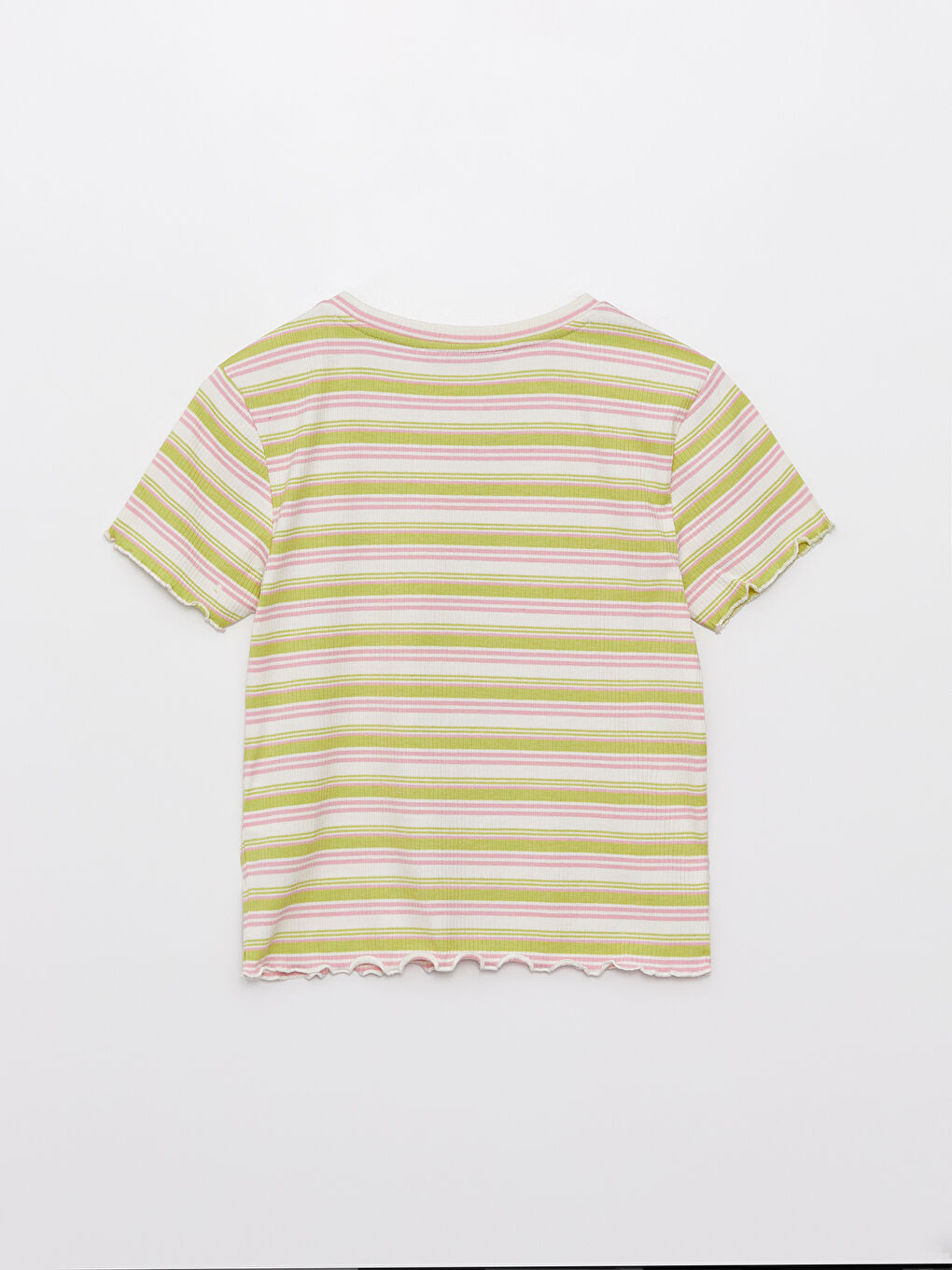 Crew Neck Striped Short Sleeve Women's Crop-7