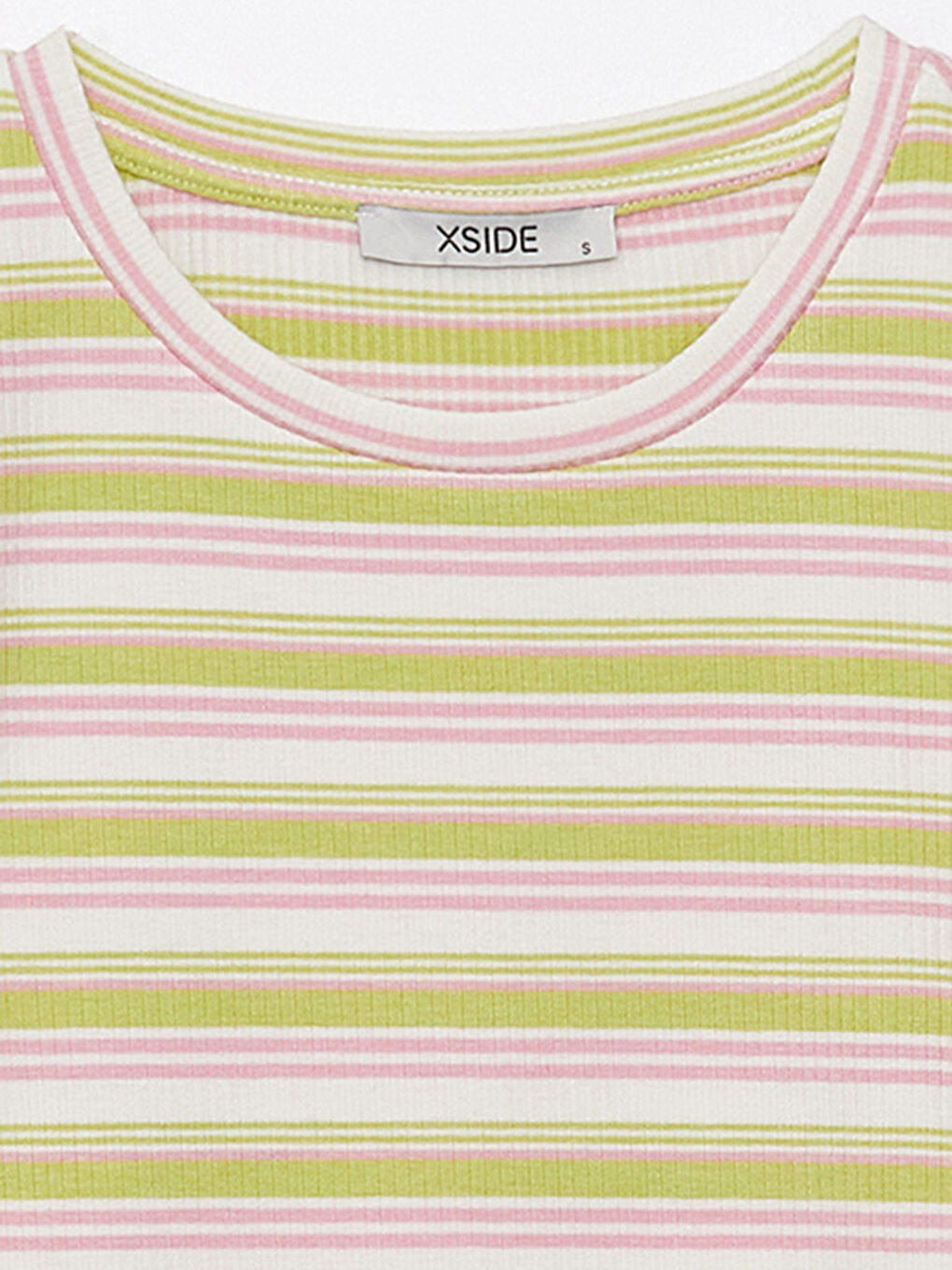 Crew Neck Striped Short Sleeve Women's Crop-8